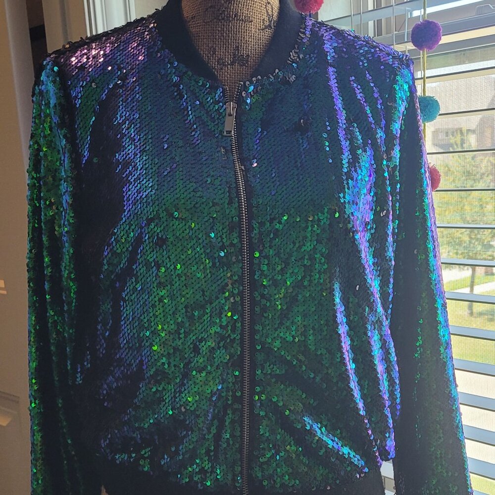 Sequin bomber jacket